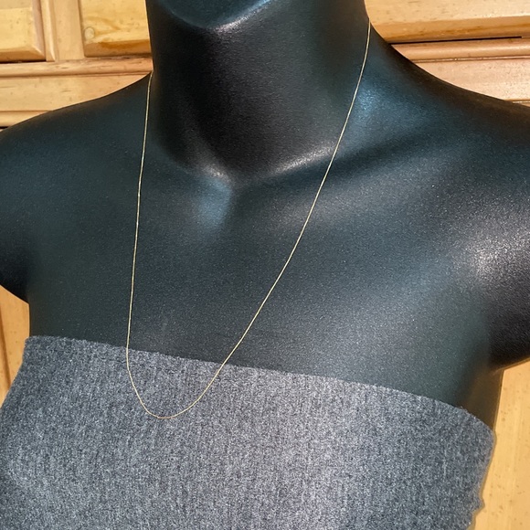 Solid 14K Yellow Gold Box Link Necklace Neck Chain - Picture 5 of 11